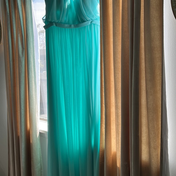 Pink Blush Halter Tulle Evening Maternity Gown by Eva Size Medium Halter - Picture 11 of 15